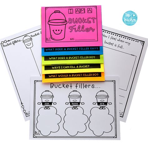 Bucket Filler Printables | Top Teacher Be A Bucket Filler, Behavior Bingo, Bucket Filler Activities, Behavior Punch Cards, Bucket Fillers, Qr Code Activities, Behavior Cards, Online Teaching Resources, Top Teacher