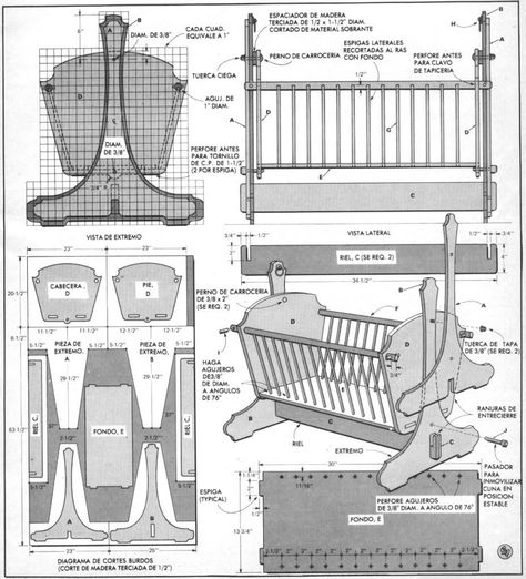 Baby Rocking Crib, Cradle Plans, Baby Cradle Plans, Cradle Woodworking Plans, Wooden Baby Crib, Diy Wood Plans, Rocking Chair Plans, Wooden Cradle, Chair Woodworking Plans