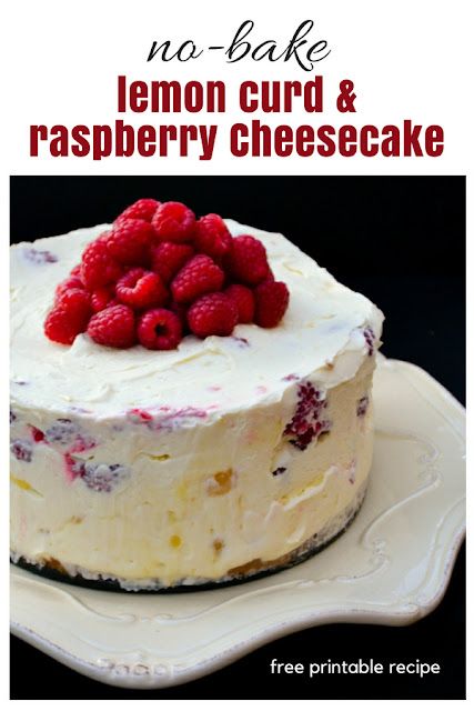 Deep Lemon Curd and Raspberry No-Bake Cheesecake Lemon Curd Cheesecake, Sunday Dessert, Raspberry No Bake Cheesecake, No Bake Lemon, Dessert Cheesecake, No Bake Lemon Cheesecake, Torte Cupcake, Bake Cheesecake, Fresh Raspberries