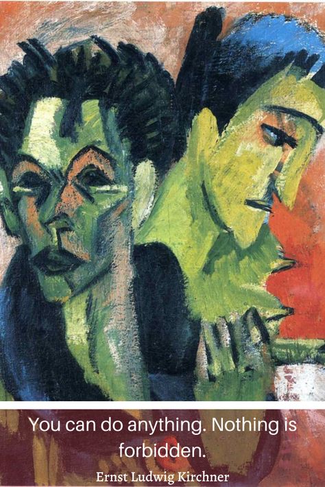 You can do anything. Nothing is forbidden. Read my feature article about ''We The Degenerates – The Work of Ernst Ludwig Kirchner'' Ernst Kirchner, Self Portrait Artists, Ludwig Kirchner, Ernst Ludwig Kirchner, Expressionist Artists, German Expressionism, Expressionist Art, German Art, Davos