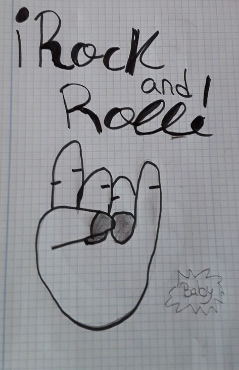 Rock And Roll Drawings Easy, Motley Crue Drawing Easy, Rock And Roll Hand Sign Tattoo, Rock N Roll Hand Drawing, Rock And Roll Skeleton Hand, Rock And Roll, Arabic Calligraphy