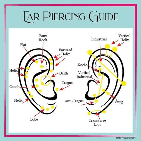 Nom Piercing Oreille, Piercing Oreille Nom, Peircings Name Chart, Piercings Idea, Surface Tragus Piercing, Ear Piercings Names, All Ear Piercings, Ear Piercing Names, Surface Tragus