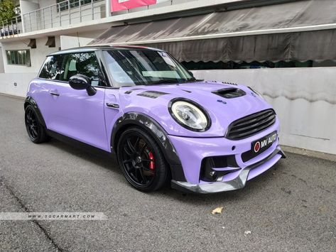 Purple Volkswagen Beetle, Purple Mini Cooper, Black Mini Cooper, Mini Cooper Sport, Mini Cooper Custom, Mini Cabrio, Mini Cooper Convertible, Purple Car, Mini Copper