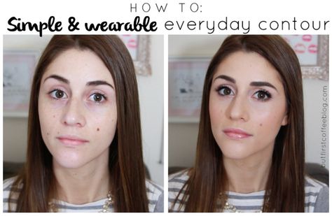 simple-contour-how-to Contour Routine, Simple Contour, Minimal Makeup Routine, Minimal Makeup Look, 5 Minute Makeup, Makeup Over 40, Diy Hair Masks, Holy Guacamole, Makeup For Moms