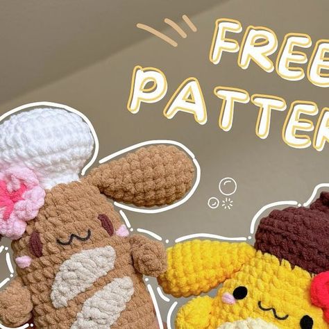 ๑nitang๑ on Instagram: "FREE PATTERN: MOCHA & POMPOMPURIN BAGUETTE 🥖   Hi, guys! I’m so excited to share this with you!! This is a free pattern to make Mocha & Pompompurin baguette!   First of all, I want to thank all my lovely and talented testers for helping me out during the pattern creation process. Check out their creations on slide 9-10 and their page for more cute crochet content <3  Saves, shares, likes are really appreciated!!! (Please do not repost my pattern)  #freecrochetpattern #freepatternamigurumi #freepattern #freepatterns #sanriocore #sanrio #mocha #pompom #pompompuri #cinnamoroll #kawaii #cute" Pompompurin Crochet Free Pattern, Crochet Baguette, Crochet Cinnamoroll Free Pattern, Free Bear Crochet Pattern, Pompompurin Crochet Pattern, Sanrio Crochet Free Pattern, Bears Nails, Crochet Bear Patterns, Crochet Eyes