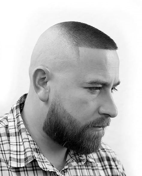 10 Cool Southside Fade Haircuts from Houston - The Trend Spotter Cool Mens Haircuts Short, Buzzcut Men Fade With Beard, Southside Fade, Jarhead Haircut, Beard Shape Up, Fade Haircut With Beard, Bald Head With Beard, Buzz Cut With Beard, Shaved Head With Beard