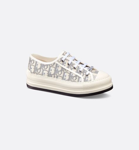 Walk'n'Dior Platform Sneaker Stone Gray Dior Oblique Embroidered Cotton | DIOR Dior Platform Sneakers, Denim Swimsuit, Dior Star, Christian Dior Paris, Dior Sneakers, Dior Paris, Icon Shoes, Ballerina Pumps, Dior Oblique