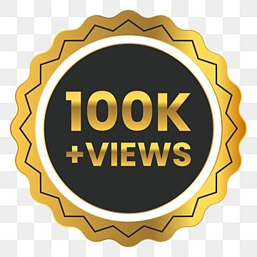 100k Views Logo Instagram, 100k Views Logo, 100k Png, 100k Followers Instagram, Youtube 100k, Celebration Background Design, Subscribe Png, Png Youtube, Full Black Wallpaper