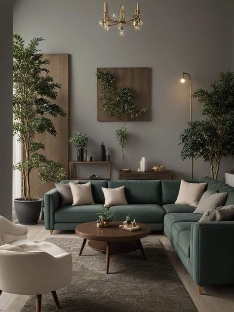 Sage Green Living Room, Perfect Living Room, Neutral Living Room, Brown Living Room, Home Design Living Room, Living Room Green, Living Room Decor Apartment, Living Room Inspo, Living Room Grey