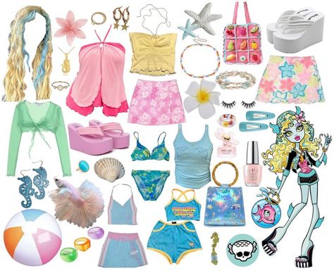 Tropical Outfits, No Ordinary Girl, H2o Mermaids, Coconut Dream, Barbie Summer, Tropical Girl, Lagoona Blue, Mermaid Aesthetic, Gyaru Fashion