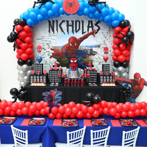 Live. Love. Play. on Instagram: “Throwback to this Spider-Man party for Nicholas! Loved working on this set-up! 🕷🕸🕷 Design/Set-up/Venue: @liveloveplayla  Photography:…” Spider Man Theme Birthday Decor, Spiderman Theme Party Decoration, Spiderman Theme Birthday, Mens Birthday Party Decorations, Spiderman Theme Party, Spiderman Birthday Party Decorations, Spiderman Birthday Cake, Spiderman Theme, Spiderman Birthday Party