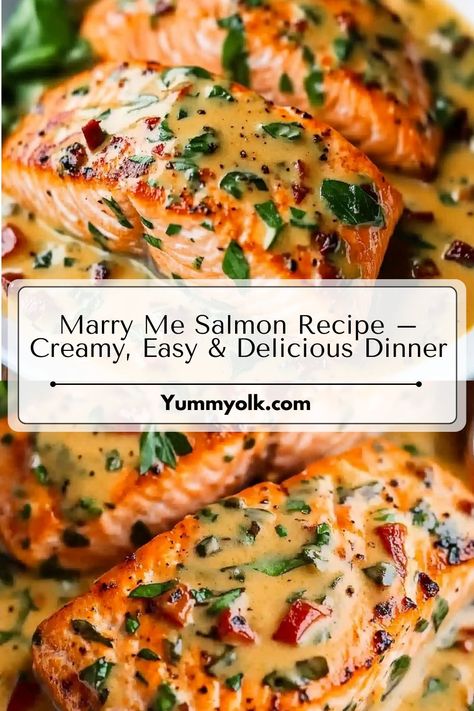 **Marry Me Salmon: A Creamy Dream**

This indulgent salmon dish is sure to impress. Tender salmon fillets are smothered in a rich, creamy sauce, making it the perfect comfort food. 

#salmon #creamy #comfortfood #dinner #recipe #cooking #food #foodie #homecooking Salmon And Sauce, Winter Salmon Recipes, Salmon Keto Recipes, Salmon With Sauce, Salmon And Shrimp Recipes, Marry Me Salmon, Christmas Salmon, Salmon Skillet, Easy Diner