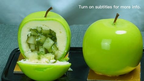 (27) Green apple mousse cake dessert! - YouTube Apple Mousse Cake, Apple Mousse, Mousse Cake Decoration, Apple Shaped, Apple Desserts, Mousse Cake, Pastry Chef, Exeter, Cinnamon Apples