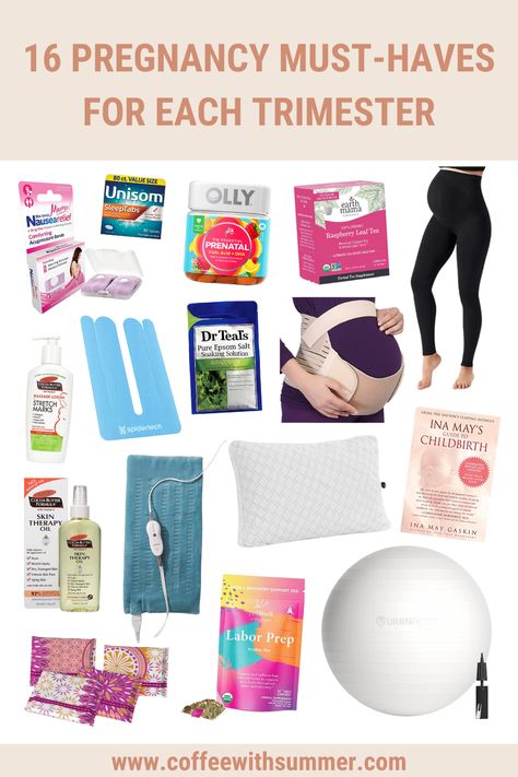 Essentials For Pregnant Women, Third Trimester Essentials, Second Trimester Essentials, Second Trimester Gift Basket, 2nd Trimester Must Haves, Pregnancy Travel Essentials, First Trimester Gift Ideas, Third Trimester Must Haves, 1st Trimester Must Haves