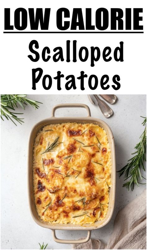 Low Calorie Recipe for Scalloped Potatoes | Lose Weight By Eating Recipe For Scalloped Potatoes, Low Calorie Sides, Low Calorie Recipe, Homemade Scalloped Potatoes, Cheesy Scalloped Potatoes Recipe, Potato Calories, Easy Scalloped Potatoes Recipe, Cheesy Potatoes Recipe, Scalloped Potatoes And Ham