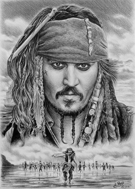 JACK SPRROW Jack Sparrow Tattoo, Jack Sparrow Drawing, Captian Jack Sparrow, Jake Sparrow, Jack Sparrow Wallpaper, Johnny Depp Characters, Sparrow Art, Kaptan Jack Sparrow, Sparrow Tattoo