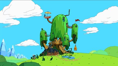 Finn's tree house Adventure Time Pc Wallpaper, Adventure Time Background, Adventure Time Poster, Jake Adventure Time, Land Of Ooo, Adventure Time Characters, Adventure Time Wallpaper, Adventure Time Cartoon, Time Cartoon