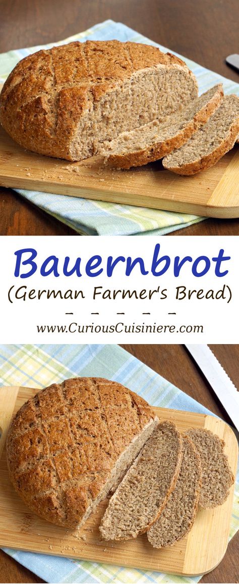 If you love hearty rye bread, Bauernbrot is for you! This German farmer's bread brings authentic flavor and texture together in one easy to make loaf. | www.CuriousCuisiniere.com German Food Authentic, German Bread, A Loaf Of Bread, Loaf Of Bread, Rye Bread, German Food, Bread Recipes Homemade, Beignets, How To Make Bread