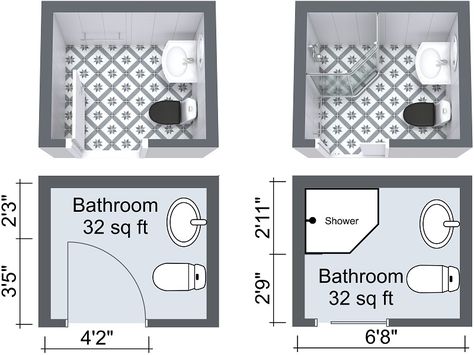 Small bathroom design layout. easy to instal and save place. Find your favorite at www.gorgeoustubs.com Small Bathroom Floor Plans, Small Bathroom Plans, Bathroom Floor Plan, Bathroom Layout Ideas, Very Small Bathroom, Small Bathroom Layout, Bathroom Plan, Bathroom Layouts, Bathroom Dimensions