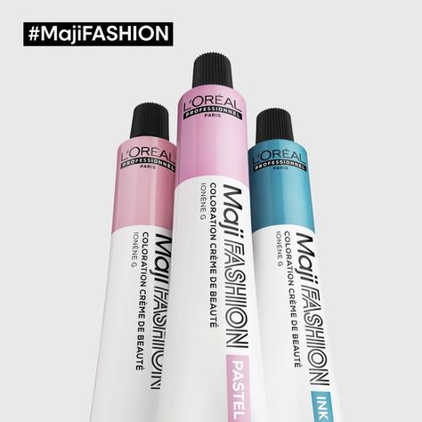 Exclusively distributed in Asia. MajiFASHION, the professional in-salon hair color for high visibility fashion colors, with ultimate care! 🍭 Its multiple innovative technology goes from intense color hues to translucent sheer effects for infinite multi-faceted and light-reflective color results. 💡 Book your rendez-vous at your L’Oréal Professionnel Paris salon and dare to color on and on! #LorealPro #LorealPros #Majirel #MajiFASHION #HairTransformation #HairGoals #HairColor Color Branding, Salon Hair Color, Cosmetics Banner, Beauty Marketing, L Oreal, Hair Transformation, Intense Colors, Innovation Technology, Fashion Colours