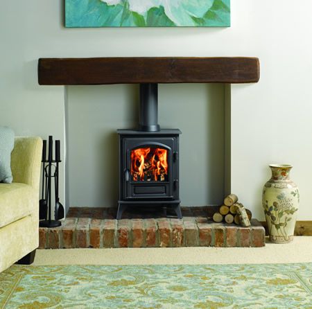 Fireplaces & Stoves Northern Ireland – All Aflame Newry – Riva Plus Single Door - Wood Burning Small Wood Burning Stove, Wood Burner Fireplace, Log Burner Living Room, Log Burner Fireplace, Stove Installation, Wooden Mantle, Brick Hearth, Small Stove, Front Rooms