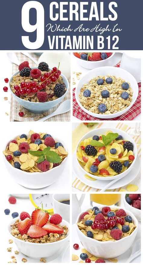 9 Cereals Which Are High In Vitamin B12 // In need of a detox? Get your teatox on with 10% off using our discount code 'PINTEREST10' at www.skinnymetea.com Foods High In B12, Vitamin B12 Foods, B12 Rich Foods, B12 Foods, Ideal Breakfast, Vitamin Rich Foods, Vitamin B12 Deficiency, Breakfast Items, Vitamin B12