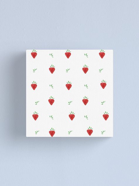 Mini Fruit Painting, Strawberry Canvas Painting Easy, Easy Painting Patterns, Easy Painting Hacks, Easy Summer Canvas Paintings, Strawberry Painting Ideas, Cute Painting Designs, Simple Designs To Paint, Cute Patterns To Paint