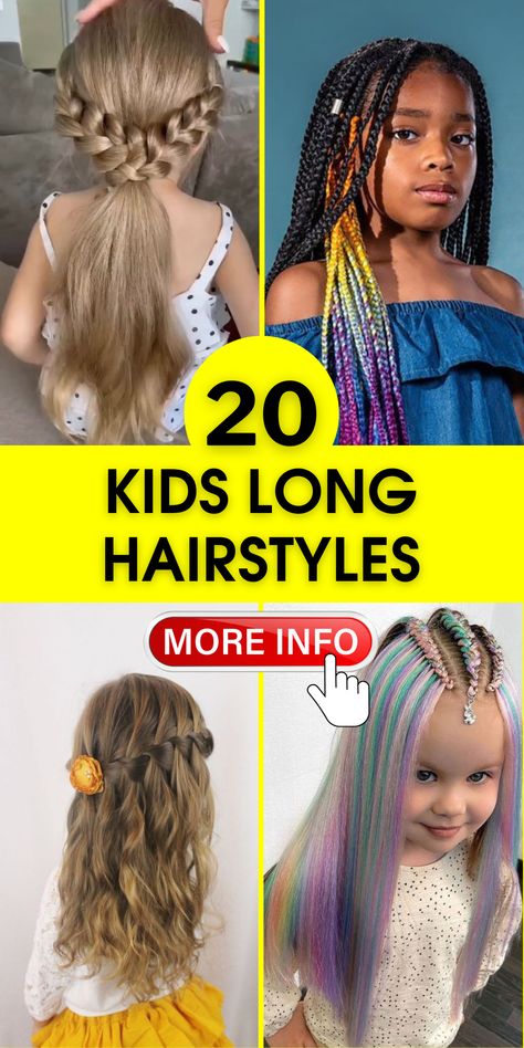 Chic Kids Long Hairstyles: Curly, Straight & School-Ready Looks Kids Long Hairstyles, Straight Or Curly Hair, High Ponytail Braid, Childrens Hairstyles, Picture Day Hair, Easy Hairstyles For Kids, Girls Hairstyles Easy, Chic Kids, Hairstyles 2024