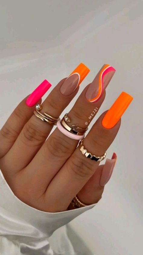 Shop now contact us Whatsapp: 03023252848 Ideas Nails Summer 2023, Trendy Summer Nails 2023 Coffin, Long Nail Summer Ideas, Bahama Nails Summer, Summer Nails 2023 Neon Colors, Acrylic Nail Summer Designs, Bright Cute Nails, Summer Nails 2023 Bright Colors, Square Acrylic Nails Bright Colors