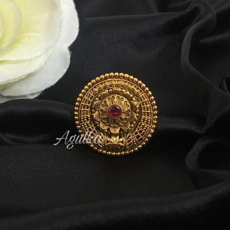 *PRODUCT DETAIL* *Material: Brass *Plating: 22K Antique Gold Plated *Stone: Semi Precious Ruby *DIMENSIONS * *Weight: 8 gm *Diameter: 1.1 Inches *ABOUT PRODUCT* *Beautiful Antique Gold Plated Ring with Ruby Stone. *Style Tip : Stunning ring to go with anything. *DISCLAIMER* *Product & color may slightly vary due to photographic lighting sources or your screen settings. Ruby Finger Ring Design, Heavy Gold Rings For Women, Antique Gold Rings Indian, Ring Indian Gold, Gold Ring Indian, Ruby Stone Ring, Antique Gold Ring, Ring With Ruby, Indian Diamond Jewellery