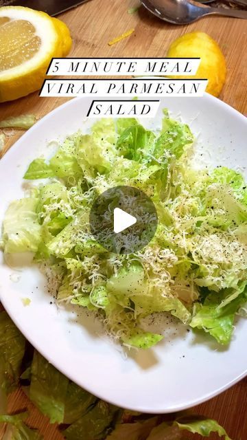 Food Creations on Instagram: "Viral Crunchy Parmesan Salad 🥗 Recipe below ⬇️ This salad has had 35 million views and is so simple it takes less than 5 minutes to make. Ingredients Romaine hearts Olive oil Fresh squeeze lemon 1/2 a large lemon Fresh grated Parmesan Fresh cracked pepper #viral #salad #food #foodie #foodlover #viralrecipes #parmesansalad #homechef #fyp #recipes #easyrecipes ##homecook #homecooking #trendingaudio #homeadefood #easyrecipes #healthylifestyle #healthyrecipes #healthy #weightlosstips" Lemon Parm Salad, Lemon Parmesan Salad, Nana Crunchy Lemon Parmesan Salad, Arugula Lemon Parmesan Salad, Crunchy Lemon Parmesan Salad Romaine, Nana’s Crunchy Lemon Parmesan Salad, Parmesan Salad, 5 Minute Meals, Cracked Pepper