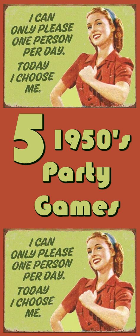 Five creative 1950s theme party games - perfect for your 50s theme party! 50s Theme Party, 1950s Party Ideas, 1950s Theme Party, Work Party Games, Fifties Party, Grease Party, 50s Theme, Olympic Theme Party, 50s Theme Parties