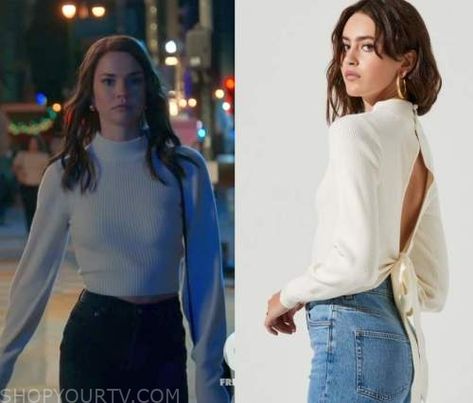 Good Trouble: Season 4 Episode 1 Callie's Tie Back Sweater Callie Adams Foster, Good Trouble, Worn On Tv, Clothes Style, Style Outfits, Season 4, Tie Backs, Tie Back, Signature Style