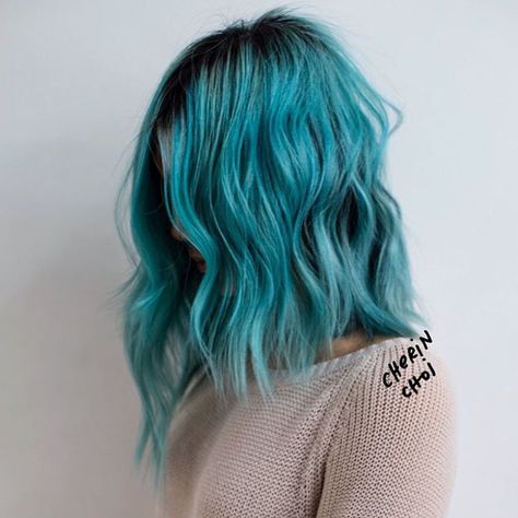 “Cut by @anhcotran and color refreshed with Pravana blue lightened to fade with one easy to a light icy pale blue just in times for nye  @Pravana styled…” Blue And Green Hair, Bright Blue Hair, Aqua Hair, Teal Hair, Turquoise Hair, Beautiful Thoughts, Bright Hair Colors, Bright Hair, Beachy Waves