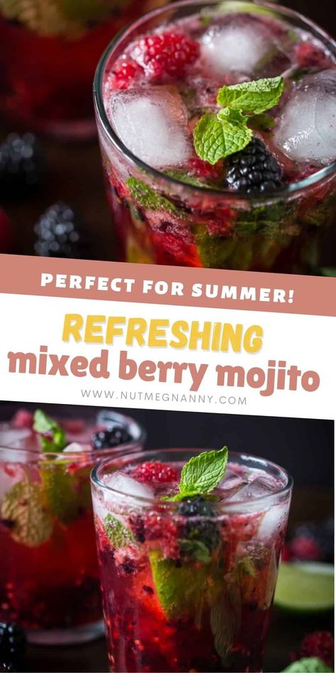 Easy Mojito, Mojito Recipe Pitcher, Berry Mojito, Fruit Mojito, Vodka Mojito, Mojito Recipe Classic, Vodka Punch, Summer Beverages, Classic Mojito