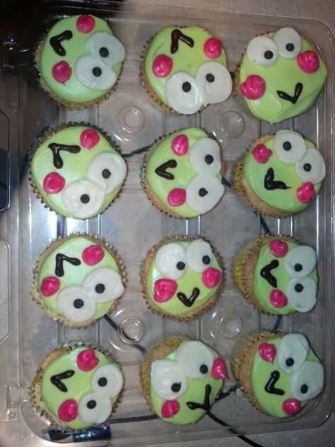 Keroppi cupcakes!!! Keroppi Cupcake, Sanrio Cupcakes, Tiny Cakes, Bakery Ideas, Food Inspo, Cup Cakes, 8th Birthday, Cute Food, Cooking And Baking