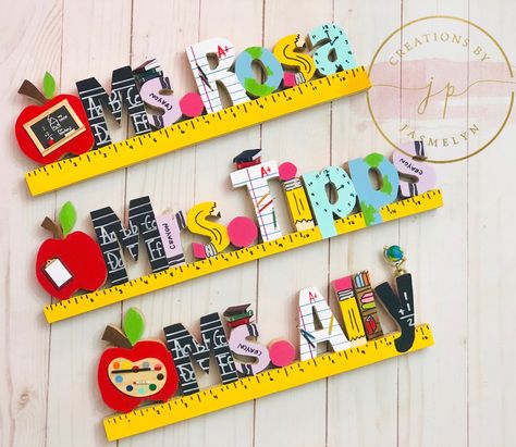 Teacher Letters, Teacher Gifts Ideas, Teacher Name Plates, Appreciation Gifts Diy, Teacher Name Signs, Teacher Appreciation Gifts Diy, Teacher Craft, Letter To Teacher, Future Job