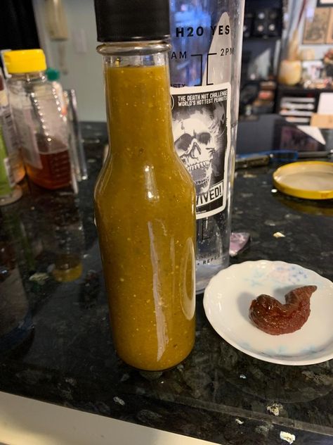 recipe - Dill pickle hot sauce - now one of my favorite home made sauces | The Hot Pepper Dill Pickle Hot Sauce Recipe, Dill Pickle Hot Sauce, Datil Pepper Hot Sauce Recipe, Home Made Sauces, Pickle Hot Sauce, Pineapple Jalapeno Hot Sauce, Fermented Ghost Pepper Hot Sauce Recipe, Fermented Banana Pepper Hot Sauce, Dill Pickle Recipe