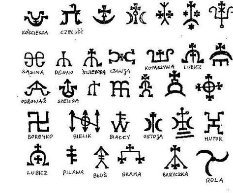 Latin sigils Polish Symbols, Family Crest Symbols, Slavic Tattoo, Polish Tattoos, Chaos Magick, Slavic Paganism, Polish Traditions, Slavic Mythology, Magick Symbols