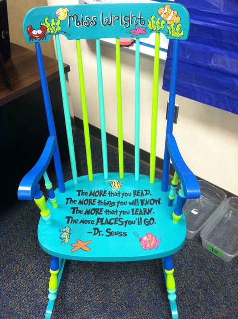 Teacher Chairs For Classroom, Chairs For Classroom, Classroom Rocking Chair, Painted Classroom, Teacher Rocking Chairs, Piano Inspiration, Authors Chair, Share Chair, Teacher Chair