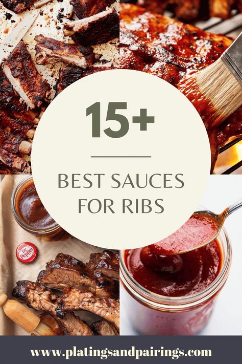 Wondering what the best sauces for ribs are? I’ve got you covered with this handy guide. From classic bbq sauce, to white sauce + MORE! Homemade Rib Sauce, Bbq Rib Sauce Recipe, Best Bbq Sauce For Ribs, Sauce For Spare Ribs, Rib Basting Sauce, Pork Rib Sauce, Barbeque Sauce For Ribs, Pork Ribs Sauce Recipe, Bbq Sauce For Pork Ribs