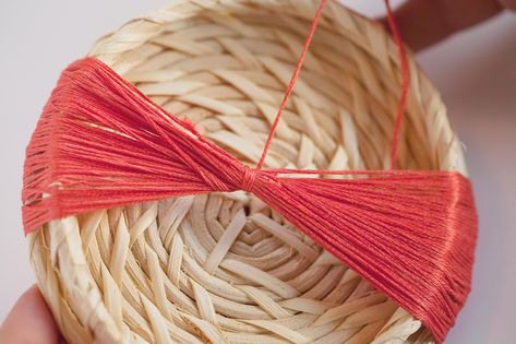 I saw these baskets at IKEA and knew I had to have them, but that I needed to spice… Wrapped Basket, Tapestry Macrame, Diy Wrap, Bamboo Basket, Ha Ha, Ikea Hack, Tufted Rug, Embroidery Thread, Just Do It