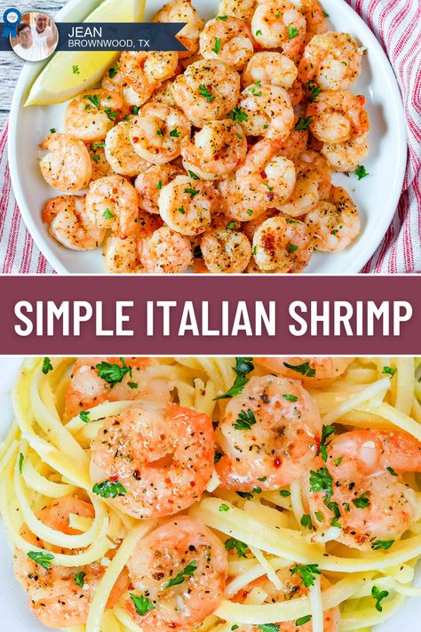 Simple Italian Shrimp Recipe Shrimp With Italian Seasoning Packet, Italian Dressing Shrimp, Oven Shrimp Recipes, Oven Baked Shrimp, Italian Shrimp, Italian Shrimp Recipes, Shrimp In The Oven, Italian Dressing Mix, Pasta Rice