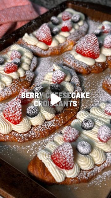 Royale Eats on Instagram: "Berry Cheesecake Croissants for brunch" Berry Cheesecake Croissant, Croissant Dessert Recipes, Croissant Cheesecake, Flat Croissant, Cheesecake Croissant, Cream Cheese Croissant, Croissant Dessert, Croissant Recipes, Raspberry And White Chocolate Muffins