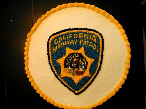 CHP Cake- I made this for a friend who was accepted into the CA CHP academy. California Highway, Highway Patrol, Food Security, Grad Party, Grad Parties, Cake Designs, Party Ideas, Design Ideas, California