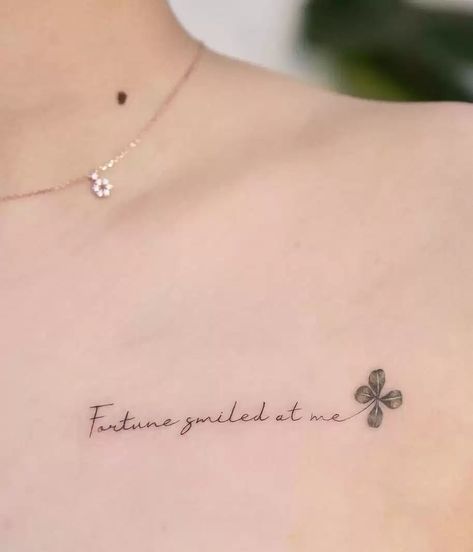 Four-leaf Clover Tattoos: What They Mean & Why They're So Popular Four Leaves Clover Tattoo, Irish Flower Tattoo, Four Leaf Clover Tattoo, Clover Tattoo, Horse Shoe Tattoo, Shamrock Tattoos, Freedom Tattoos, Celtic Knot Tattoo, Clover Tattoos