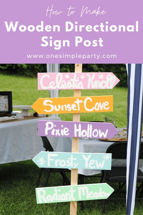 Diy Directional Sign Post, Wooden Sign Posts, Christian Homemaking, Fairy Tea Parties, Adventure Baby Shower, Camping Parties, Western Parties, Camping Birthday, Directional Signs