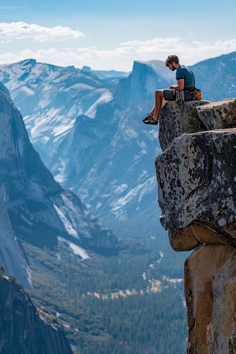 "Scale the majestic granite walls of Yosemite National Park with rock climbing! 🧗‍♂️🏔️ Challenge yourself with stunning routes and savor the breathtaking views from the top. 🌲⛰️ #YosemiteClimbing #RockClimbing #AdventureAwaits" Backpacking Yosemite, Joshua Tree Rock Climbing, Glacier Point Yosemite, Yosemite Climbing, Climbing Mount Everest, World Famous, Rock Climbing, Golden State, Yosemite National Park