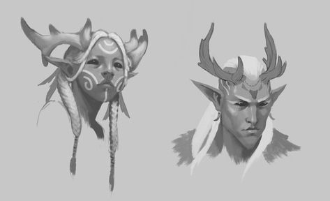 Dnd Lore, Male Tiefling, Moose Antlers, Art Nouveau Illustration, Elk Antlers, Creating Characters, Blood Moon, Face Design, Anime Sketch