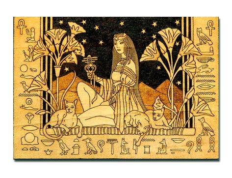 Bastet Goddess, Egyptian Cat Goddess, Cat Goddess, Pagan Goddess, Art Nouveau Decor, Egyptian Cat, 4 Tattoo, Egyptian Symbols, Egyptian Goddess